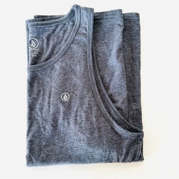 MENS VOLCOM Dark Heather Grey Gray Sleeveless Tank Top Relaxed Tee Shirt M - Picture 7 of 10